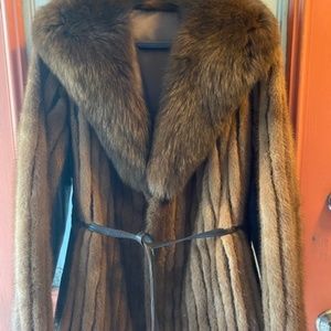 Sz 6, mink/leather jacket